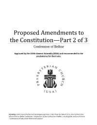 Proposed Amendments to the Constitution—Part 1 of 3