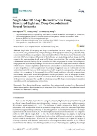 Single-Shot 3D Shape Reconstruction Using Structured Light and Deep Convolutional Neural Networks