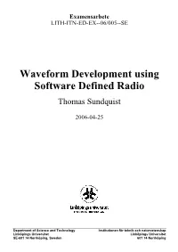 Waveform Development Using Software Defined Radio