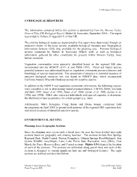 5.9 BIOLOGICAL RESOURCES the Information Contained Within This