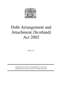 Debt Arrangement and Attachment (Scotland) Act 2002
