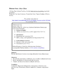 Diatom Ooze: Ooze Clues a Bridge Data Analysis Teaching Activity ( Used with Permission