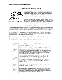 GPH 212 – Introduction to Meteorology I