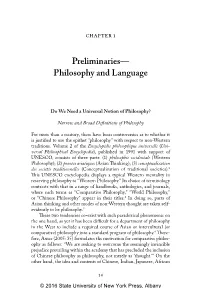 Preliminaries— Philosophy and Language