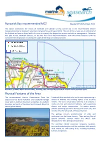 Runswick Bay Recommended MCZ Physical Features of the Area