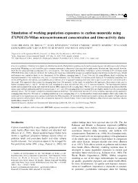 Simulation of Working Population Exposures to Carbon Monoxide Using EXPOLIS-Milan Microenvironment Concentration and Time-Activity Data