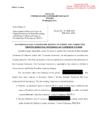 Soundexchange's Unopposed Motion to Submit the Corrected Written Rebuttal Testimony of Catherine Tucker Public Version