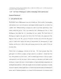 The Shakespeare Moot Project