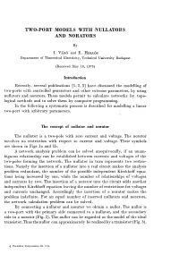 Two-Port Models with Nullators and Norators