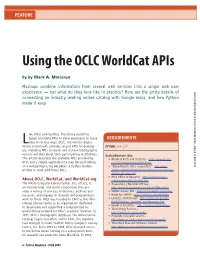 Using the OCLC Worldcat Apis