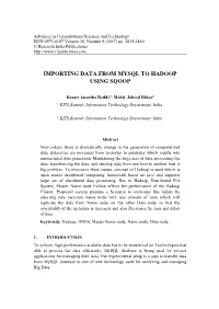 Mysql to Hadoop Using Sqoop