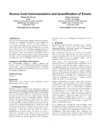 Source-Code Instrumentation and Quantification of Events Robert E