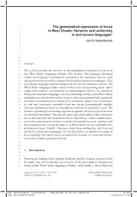 The Grammatical Expression of Focus in West Chadic: Variation and Uniformity in and Across Languages