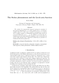 The Stokes Phenomenon and the Lerch Zeta Function