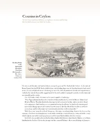Cousins in Ceylon Victor Gray and Ismeth Raheem Explain a Curious and Lasting Rothschild Connection with Sri Lanka