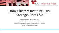 HPC Storage, Part 1&2