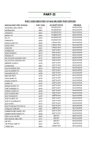 Part-Ii: Post Code Directory of Non Delivery Post Offices