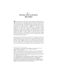 Translating Concepts: Doctrine