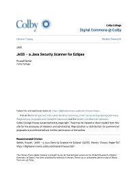 A Java Security Scanner for Eclipse