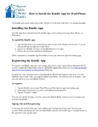 How to Install the Kindle App for Ipad/Iphone