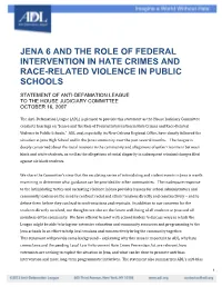 Jena 6 and the Role of Federal Intervention in Hate Crimes and Race-Related Violence in Public Schools