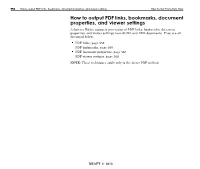 PDF Bookmarks, Page 560 PDF Document Properties, Page 567 PDF Viewer Settings, Page 568