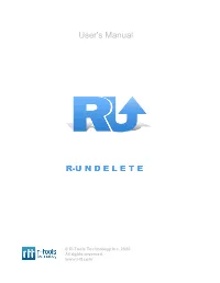 R-Undelete User's Manual