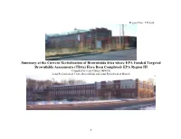 Summary of the Current Revitalization of Brownfields Sites Where EPA