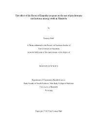 The Effect of the Roots of Empathy Program on the Use of Psychotropic Medications Among Youth in Manitoba