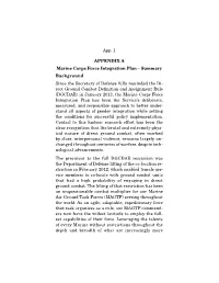 App. 1 APPENDIX a Marine Corps Force Integration Plan