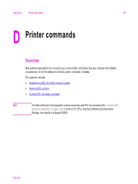 D Printer Commands 207 D Printer Commands