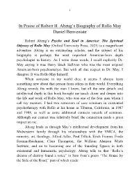 In Praise of Robert H. Abzug's Biography of Rollo May Daniel