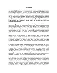 Introduction the Following Pages Present Bellona's First Report On