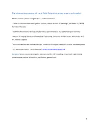 The Information Content of Local Field Potentials: Experiments and Models