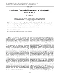 Age-Related Changes in Ultrastructure of Mitochondria