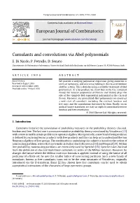 Cumulants and Convolutions Via Abel Polynomials E