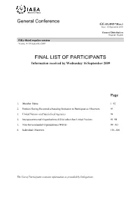 Final List of Participants