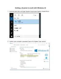Getting a Scanner to Work with Windows 10
