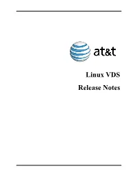 Linux VDS Release Notes