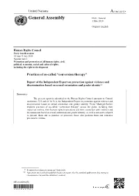 Practices of So-Called “Conversion Therapy”