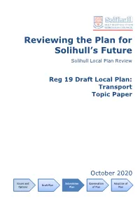 Reg 19 Draft Local Plan: Transport Topic Paper