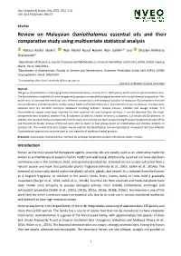 Review on Malaysian Goniothalamus Essential Oils and Their Comparative Study Using Multivariate Statistical Analysis