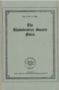 Rhododendron Society Notes Volume I.V 1919 for WEBSITE