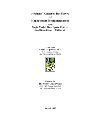Stephens' Kangaroo Rat Survey