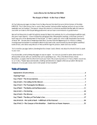 Table of Contents Explanation of Lectio Divina