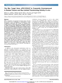 The Myc Target Gene JPO1/CDCA7 Is Frequently Overexpressed in Human Tumors and Has Limited Transforming Activity in Vivo