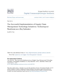 The Successful Implementation of Supply Chain Management Technology Initiatives: Technological Readiness As a Key Indicator