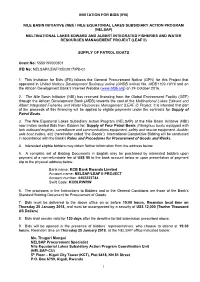 1 Invitation for Bids (Ifb) Nile Basin Initiative (Nbi) / Nile Equatorial Lakes Subsidiary Action Program (Nelsap) Multinationa