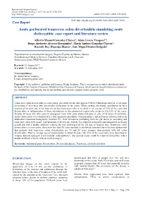 Acute Perforated Transverse Colon Diverticulitis Simulating Acute Cholecystitis: Case Report and Literature Review