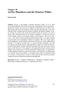 Ad Hoc Hypotheses and the Monsters Within